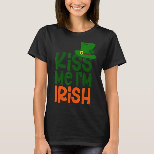 Kiss Me I'm Irish Leprechaun Hat St Patricks Day Tシャツ (正面)