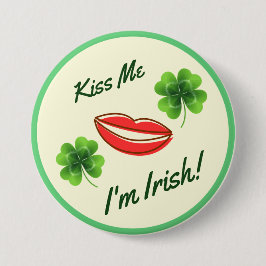 Kiss Me I'm Irish St. Patrick's Day Button 缶バッジ