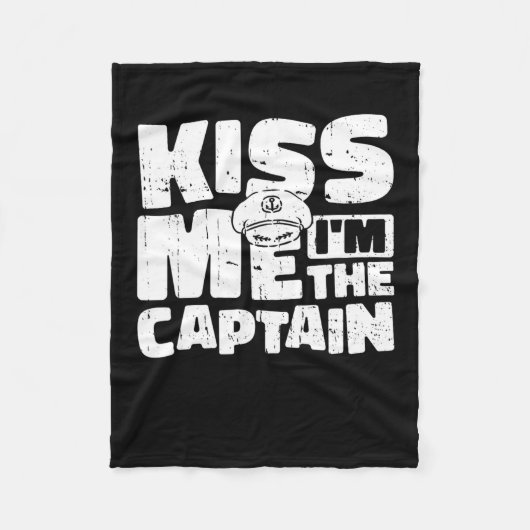 Kiss Me Im The Captain Sailing - Sailor St Patrick フリースブランケット (正面)
