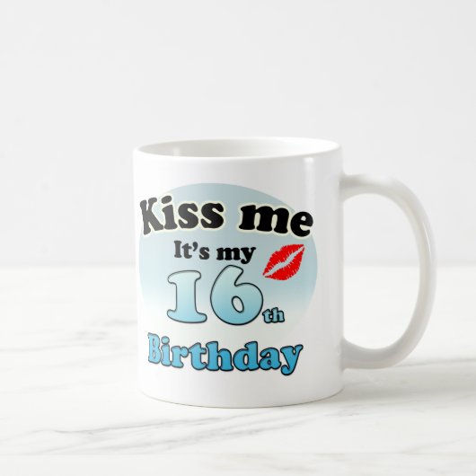 Kiss me it's my 16th Birthday コーヒーマグカップ (右)