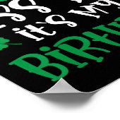 Kiss Me It's My Birthday Shamrock St Patricks Day  ポスター (角)