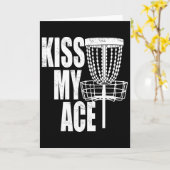 Kiss My Ace Disc Golf Basket - Father's Day Gift  カード (黄色い花)