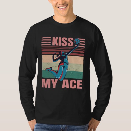 Kiss My Ace  Female Volleyball Player  Retro Tシャツ (正面)