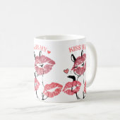 Kiss My Heart Llama Tee コーヒーマグカップ (正面右)