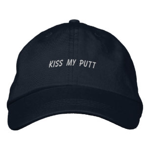 「Kiss My Putt」ゴルフスタイル おもしろい エッジの効いた ゴルフウェア 刺繍入りキャップ