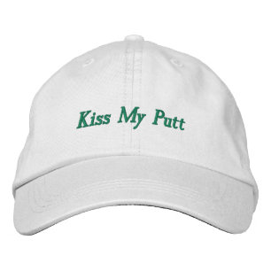 「Kiss My Putt」陽気なパパゴルフスタイル面白いスポーツ 刺繍入りキャップ