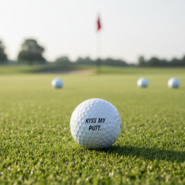 'Kiss my putt' Cheeky Funny Gift Friends Dads  ゴルフボール