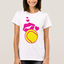 kiss tennis bisous love coeur levre heart tシャツ