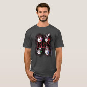 KISS the Band All Members Faces brush effect Tシャツ (正面フル)