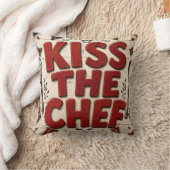 Kiss the Chef Rustic Farmhouse Kitchen クッション (ブランケット)