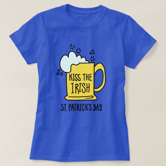 Kiss the Irish Beer St. Patrick’s Day Tシャツ (デザイン正面)