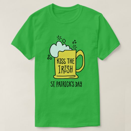 Kiss the Irish Beer St. Patrick’s Day Tシャツ (デザイン正面)