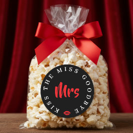 Kiss the Miss Goodbye Mrs Bachelorette Party ラウンドシール