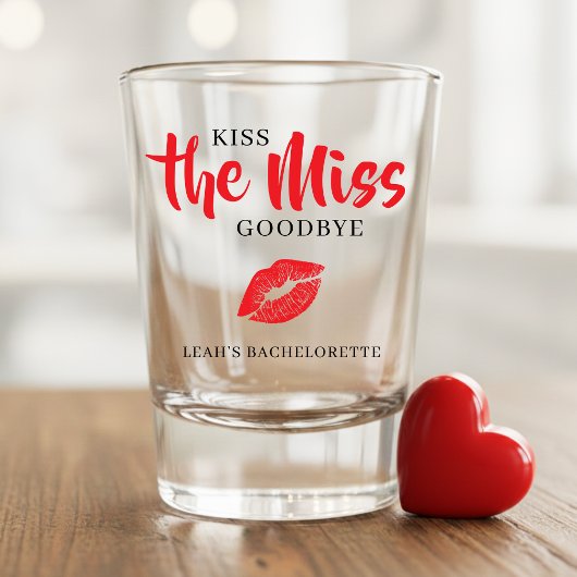 Kiss the Miss Goodbye Red Lip Bachelorette Party  ショットグラス