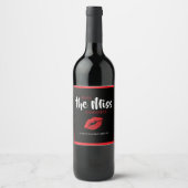 Kiss the Miss Goodbye Red Lip Bachelorette Party ワインラベル (正面)
