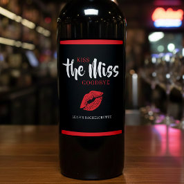 Kiss the Miss Goodbye Red Lip Bachelorette Party ワインラベル