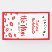 Kiss the Miss Goodbye Red Lip Bachelorette Party 横断幕 (横)