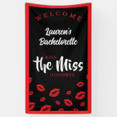 Kiss the Miss Goodbye Red Lip Bachelorette Party 横断幕 (縦)