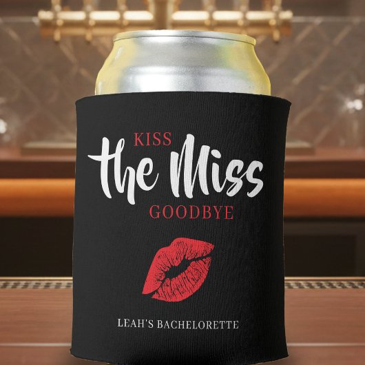 Kiss the Miss Goodbye Red Lip Bachelorette Party 缶クーラー