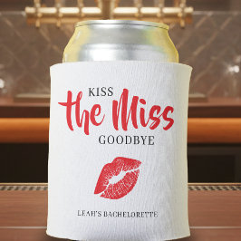 Kiss the Miss Goodbye Red Lip Bachelorette Party 缶クーラー