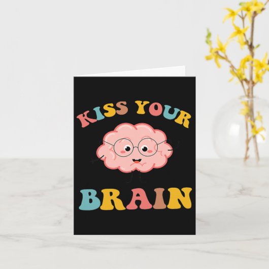 Kiss Your Brain Sped Teacher Appreciation Ck To Sc カード (黄色い花)