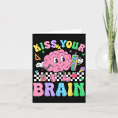 Kiss Your Brain Valentines Autism Awareness Teache カード (正面)