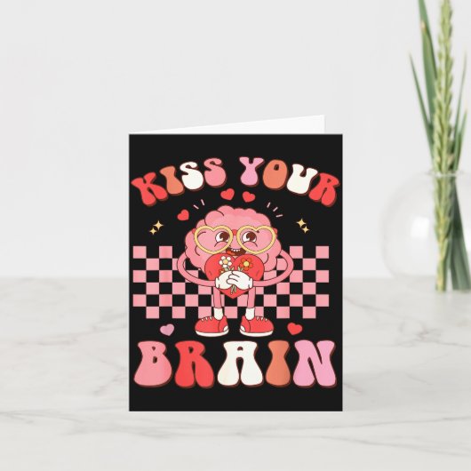 Kiss Your Brain Valentines Test Day Teacher Squad  カード (正面)