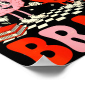 Kiss Your Brain Women Valentine's Day Retro School ポスター (角)