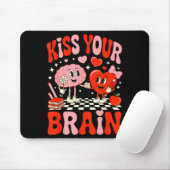 Kiss Your Brain Women Valentine's Day Retro School マウスパッド (マウス)