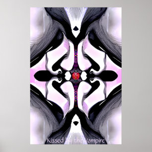 Kissed by the Vampire - Gothic Abstract AI Art ポスター