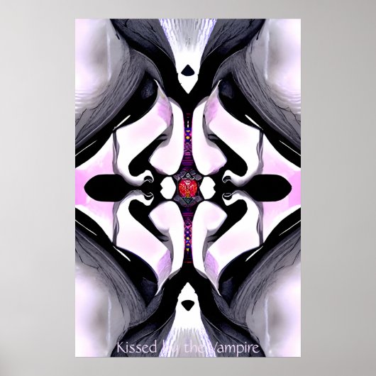 Kissed by the Vampire - Gothic Abstract AI Art ポスター (正面)