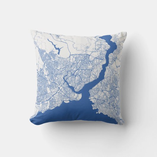 Kissen Istanbul Urban Pattern BLAU クッション (正面)