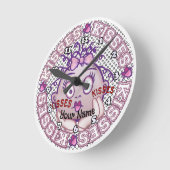 Kisses Face ラウンド壁時計 (傾斜)