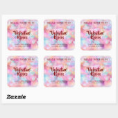 Kisses & Hearts Modern Valentine Candle Labels スクエアシール (シート)