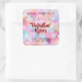 Kisses & Hearts Modern Valentine Candle Labels スクエアシール (バッグ)