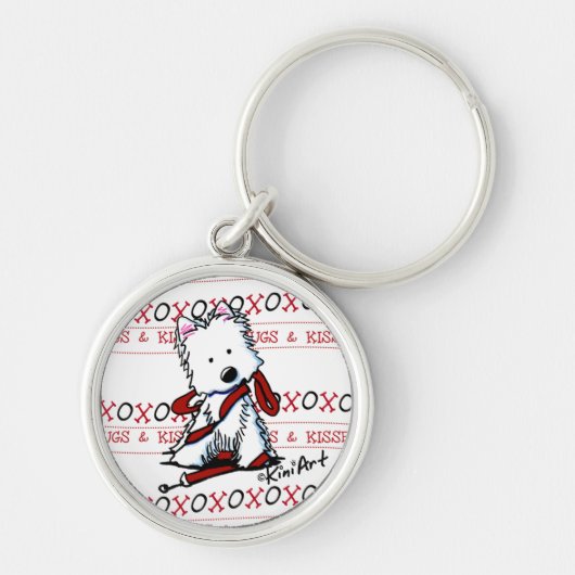 Kisses & Hugs Westie Keychain キーホルダー (正面)