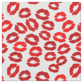 kisses lips lipstick print valentines day pattern ファブリック (クローズアップ)