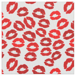 kisses lips lipstick print valentines day pattern ファブリック