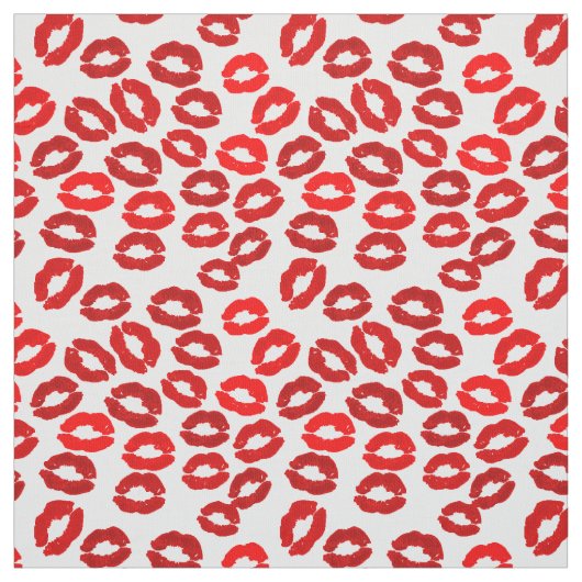 kisses lips lipstick print valentines day pattern ファブリック (見本)