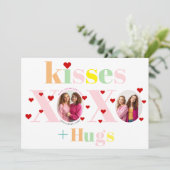 Kisses, love, hugs typography photo Galentines Day シーズンカード (スタンド正面)