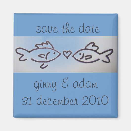 kissfishは日付を保存する マグネット (正面)