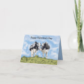 Kissing Cows editable Valentine’s カード (正面)