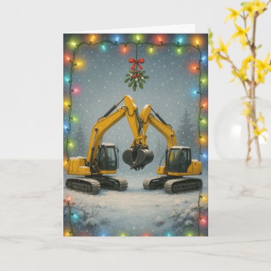 Kissing diggers Christmas card カード (黄色い花)