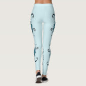 Kissing Fish Art Aqua Blue Leggings レギンス (裏面)
