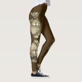 Kissing Fish Art Cocoa Sepia Leggings レギンス (右)
