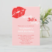 Kissing my 30s Goodbye Pink & Red 40th Birthday 招待状 (スタンド正面)