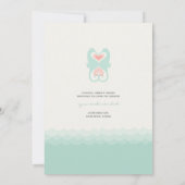 Kissing Seahorses Love Hearts Beach Summer Wedding 招待状 (裏面)