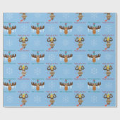 Kissmoose_メリー Happy Gnu Year pattern_blue ラッピングペーパー (フラット)