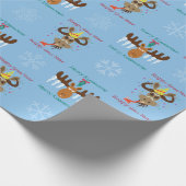 Kissmoose_メリー Happy Gnu Year pattern_blue ラッピングペーパー (角)