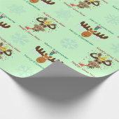 Kissmoose_メリー Happy Gnu Year pattern_green ラッピングペーパー (角)